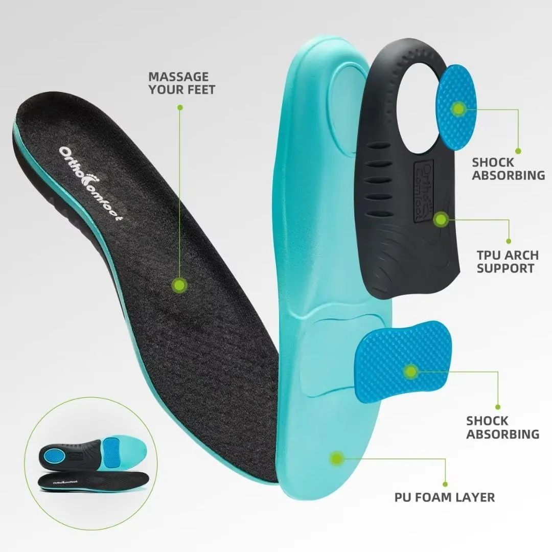 OrthoComfoot Men's Orthopedic Fashion Sneakers with Arch Support: Comfortable Plantar Fasciitis Walking Shoes, Casual Breathable Flat Feet Shoes for Foot and Heel Pain Relief