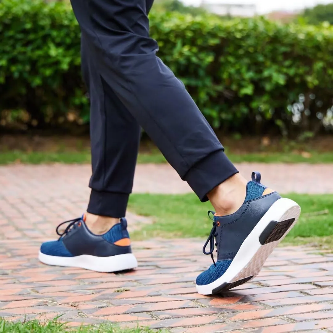 OrthoComfoot Men's Orthopedic Fashion Sneakers with Arch Support: Comfortable Plantar Fasciitis Walking Shoes, Casual Breathable Flat Feet Shoes for Foot and Heel Pain Relief