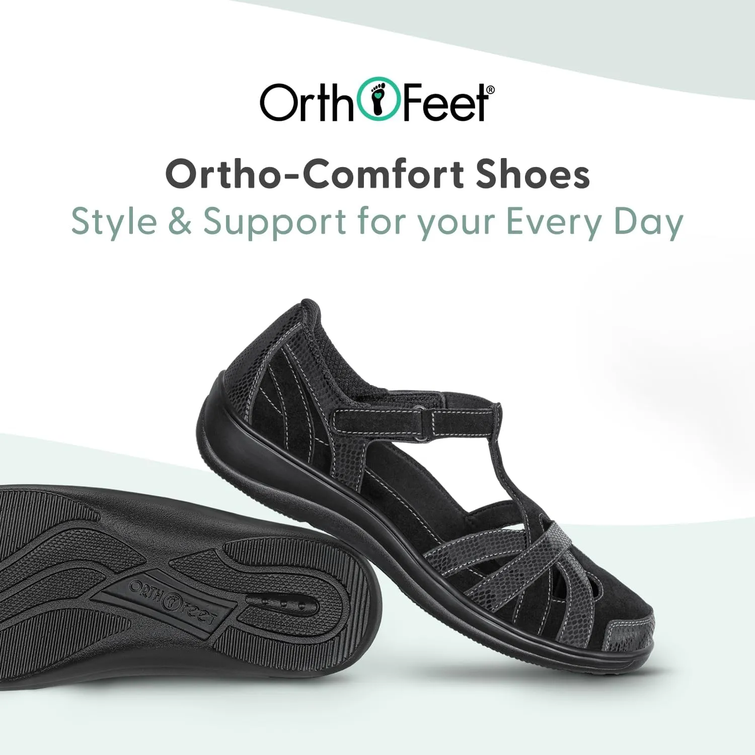Orthofeet Women's Orthopedic Leather Juno Closed-Toe Sandals