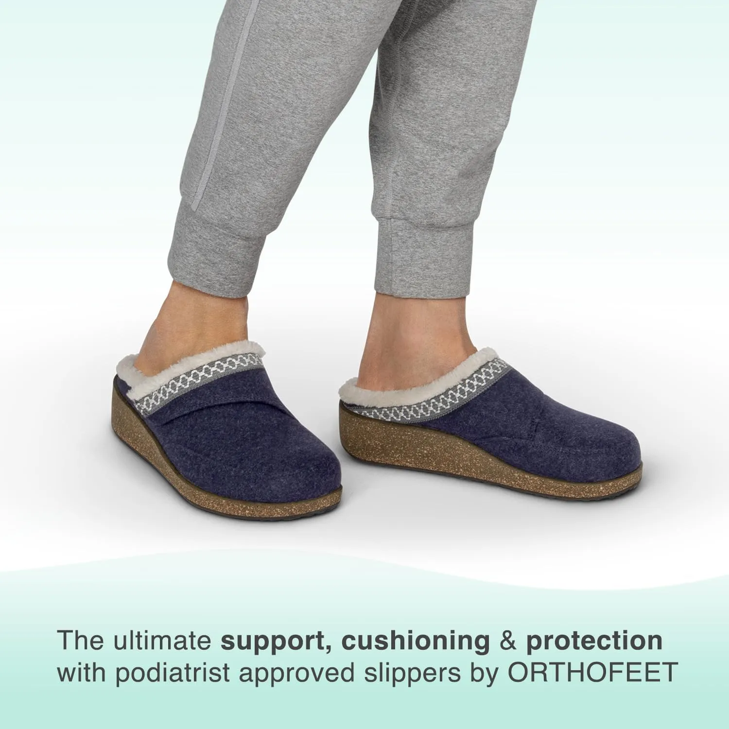 Orthofeet Women's Orthopedic Slippers for Plantar Fasciitis Relief Clara