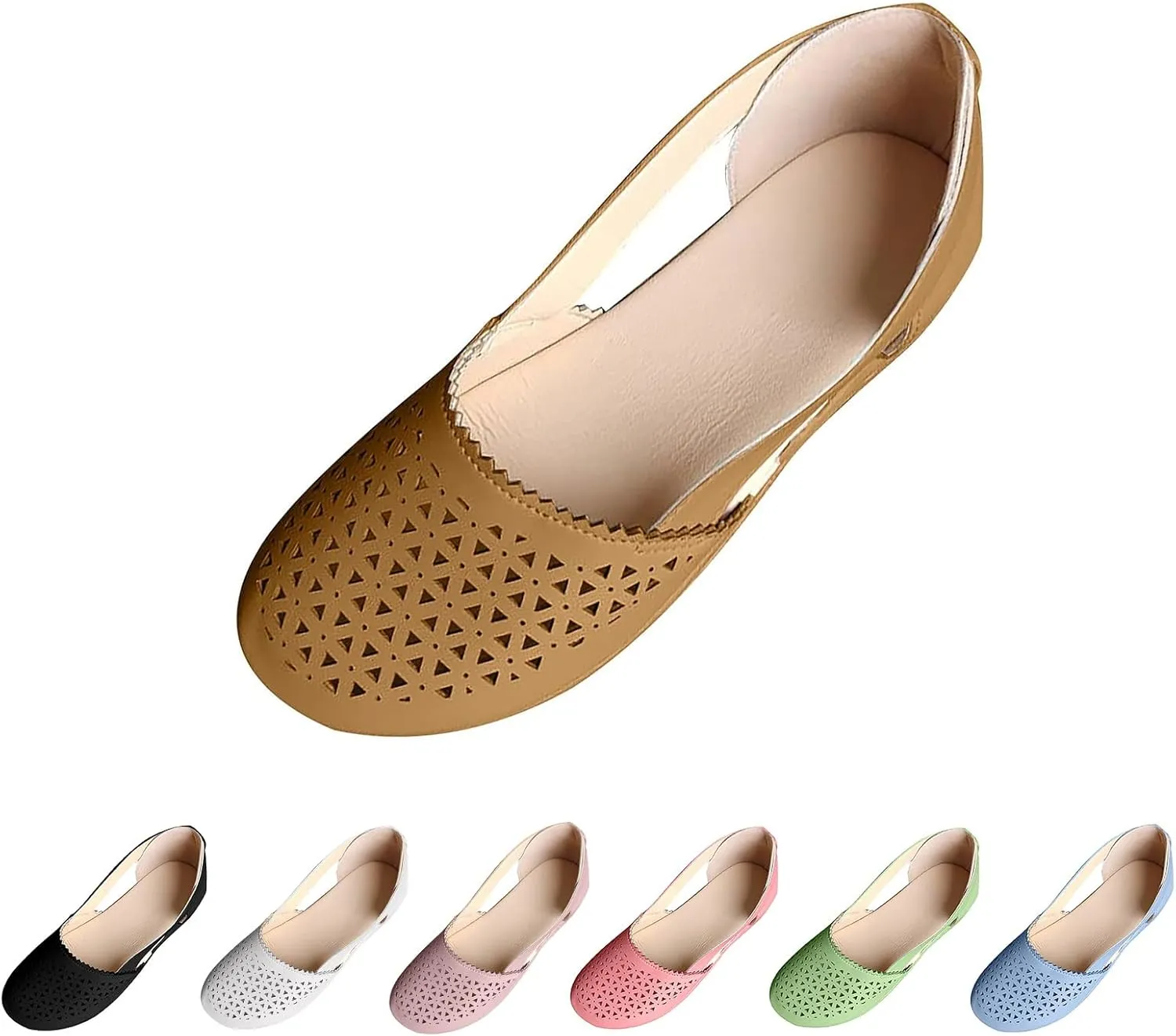 Orthopedic Sandals for Women with Arch Support Breathable Hollow Out Closed Toe Sandal Fashion Slip On Sandals Summer Casual Round Toe Low Heels Shoes Non-Slip Walking Shoes Platform Sandal