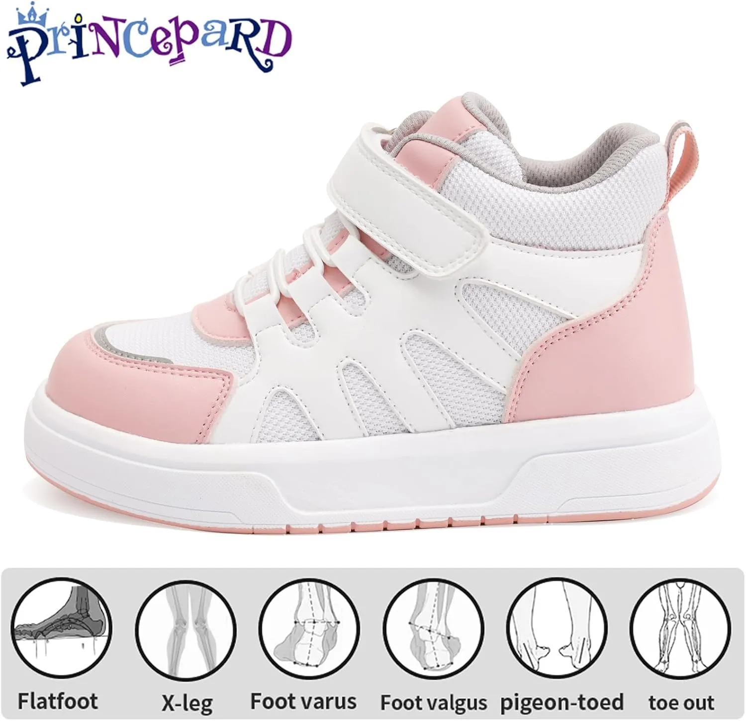 Orthopedic Shoes Kids with Ankle and Arch Support,Fashion Mesh Breathable Thick Sole Sneakers