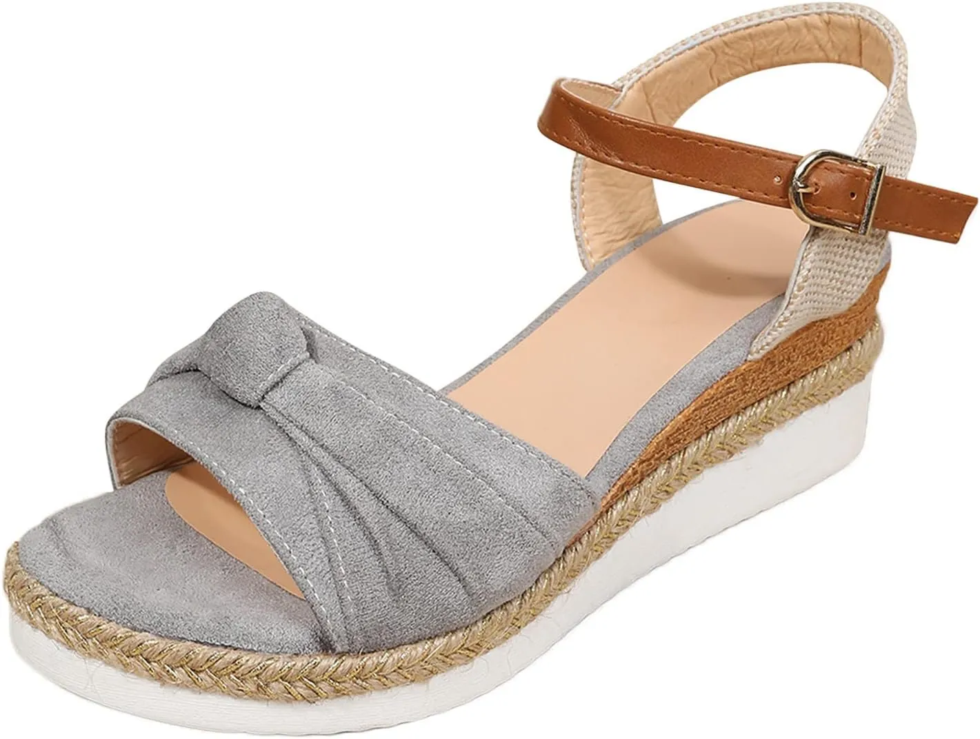 Orthopedic Wedge Sandals Women Summer Dressy Ankle Strap Flat Sandals Casual Strappy Low Wedges Slip on Zipper Beach Sandals