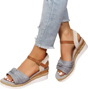 Orthopedic Wedge Sandals Women Summer Dressy Ankle Strap Flat Sandals Casual Strappy Low Wedges Slip on Zipper Beach Sandals