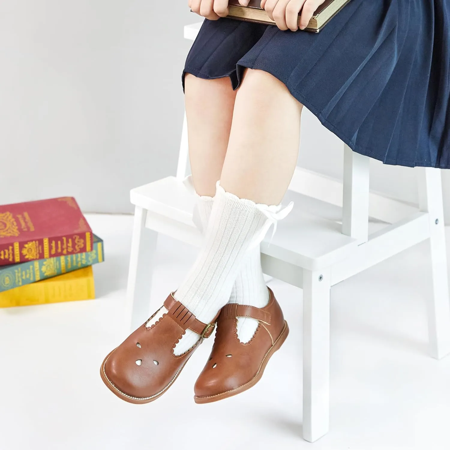 Otter MOMO Toddler/Little Girls Mary Jane Slip-on School Uniform Party Dress Shoes