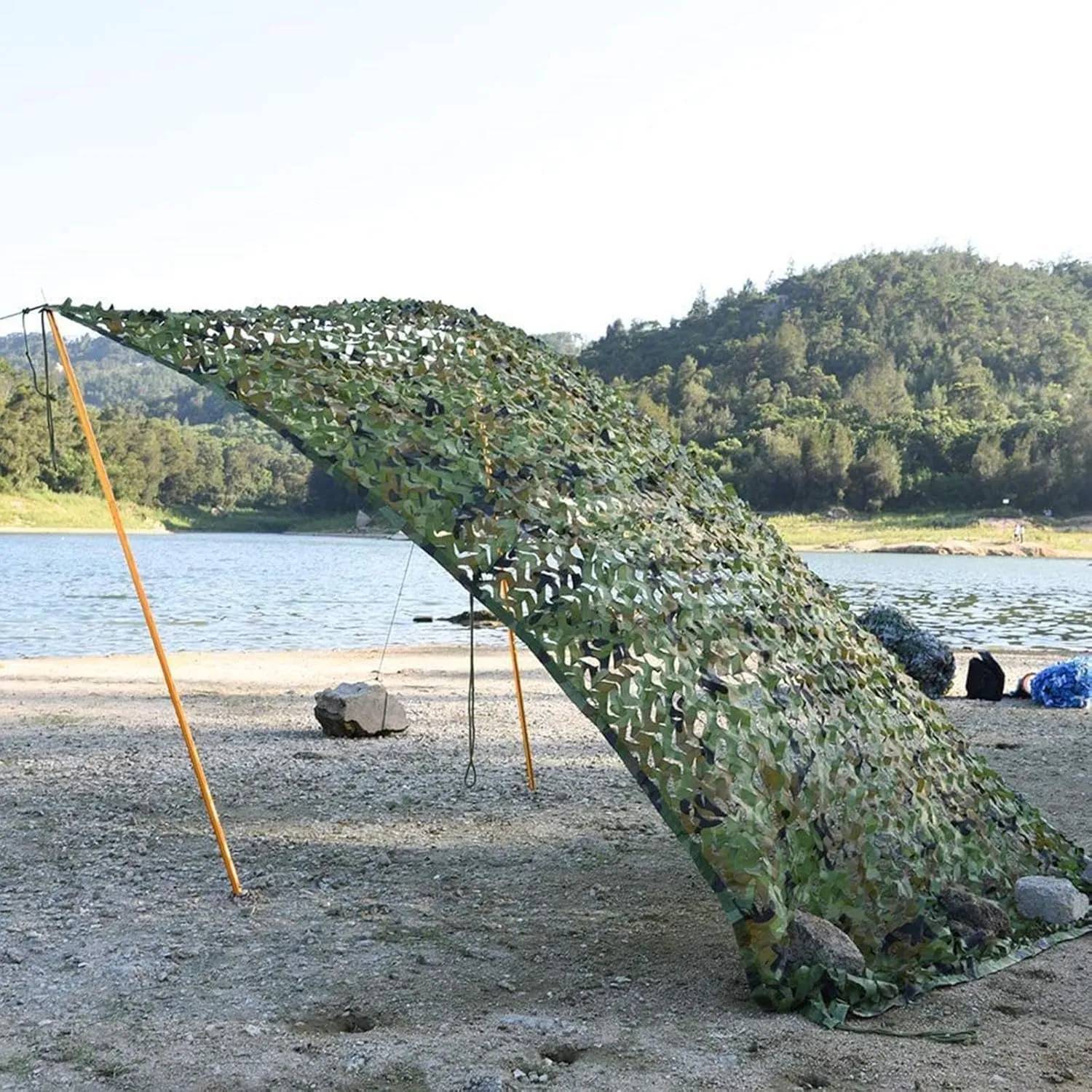 Outdoor Camouflage Netting,Woodland Camo Net 150D Oxford Fabric,1.5m 2m 3m 4m 5m 6m...Waterproof Military Hidden Nets,for Hunting Camping Jungle Activities Sunscreen Nets,2x4m(7 * 13ft)-B