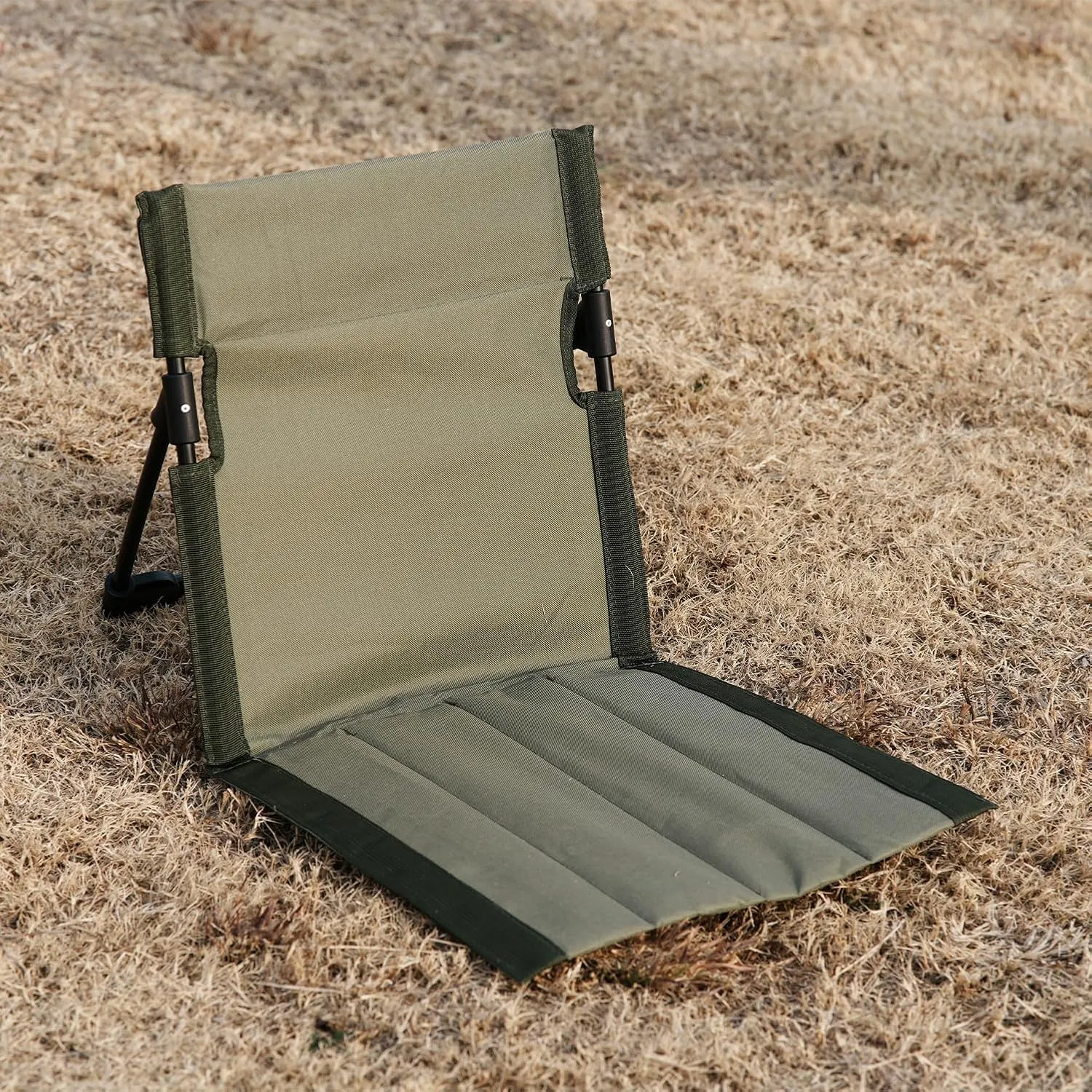 Outdoor Camping Backrest,Lightweight Foldable Chair,Park Leisure backrest,Beach Portable Single Lazy Chair,Aluminum Lazy Comfortable Backrest (Olive Green)