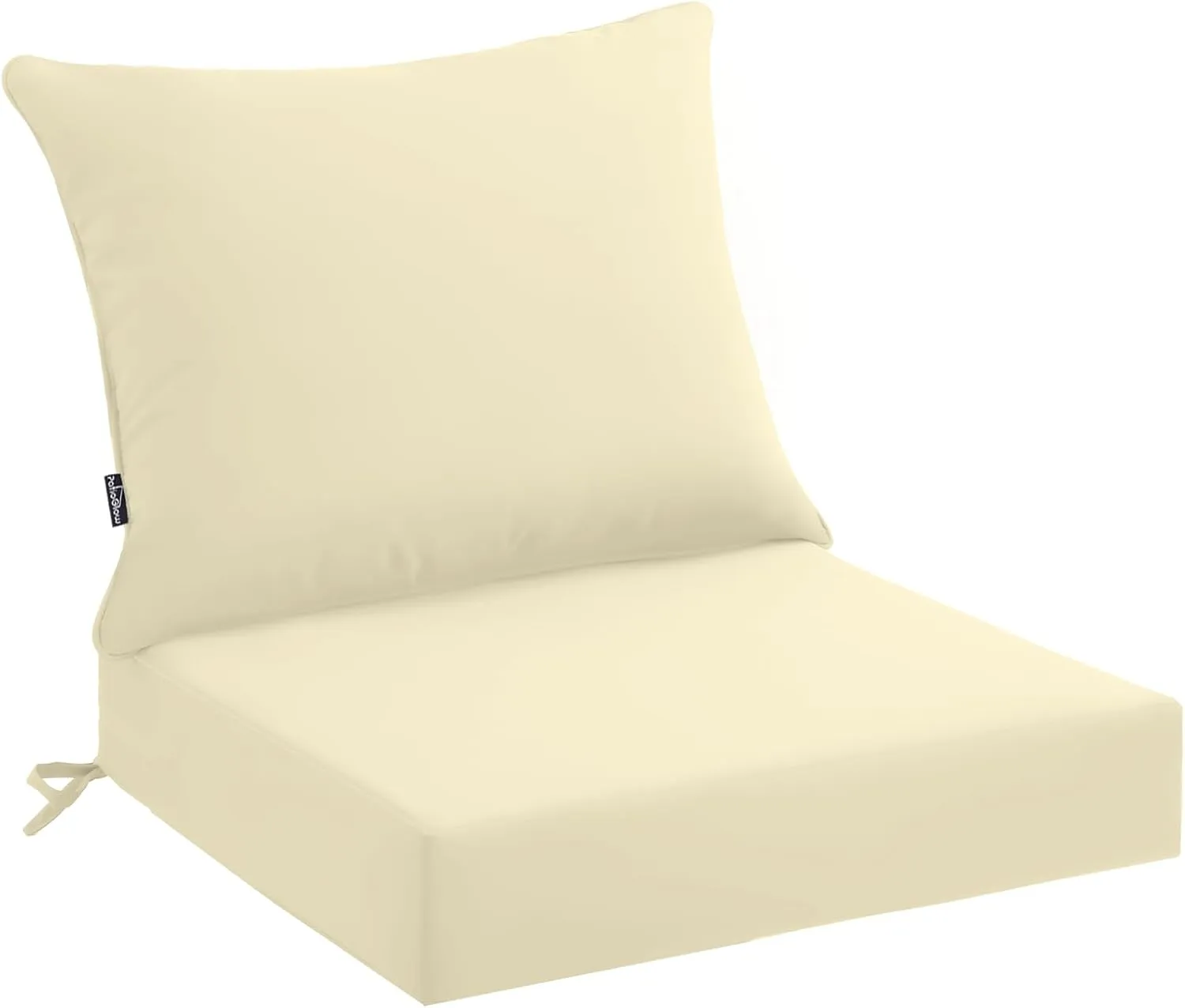 Outdoor Seat Cushion Set 22 x 24 x 4 Inch, Waterproof & Fade Resistant Patio Furniture Cushions with Removable Cover and Ties, Thick Deep Seating Pads for Outside Chair Sofa Couch, Yellow