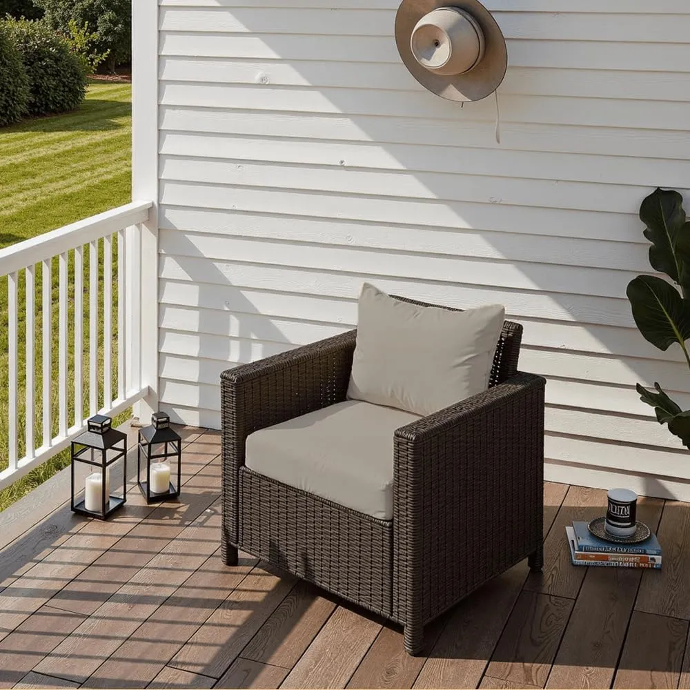 Outdoor Seat Cushion Set 22 x 24 x 4 Inch, Waterproof & Fade Resistant Patio Furniture Cushions with Removable Cover, Thick Deep Seating Pads for Outside Chair Sofa Couch