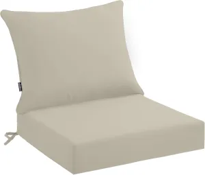 Outdoor Seat Cushion Set 22 x 24 x 4 Inch, Waterproof & Fade Resistant Patio Furniture Cushions with Removable Cover, Thick Deep Seating Pads for Outside Chair Sofa Couch