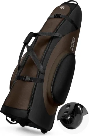 OutdoorMaster Padded Golf Travel Bag with Reinforced Wheels, 900D Heavy Duty Oxford Wear-Resistant and Waterproof Golf Travel Case, Soft-Sided Golf Club Bag, Shoes and Accessories Compartment