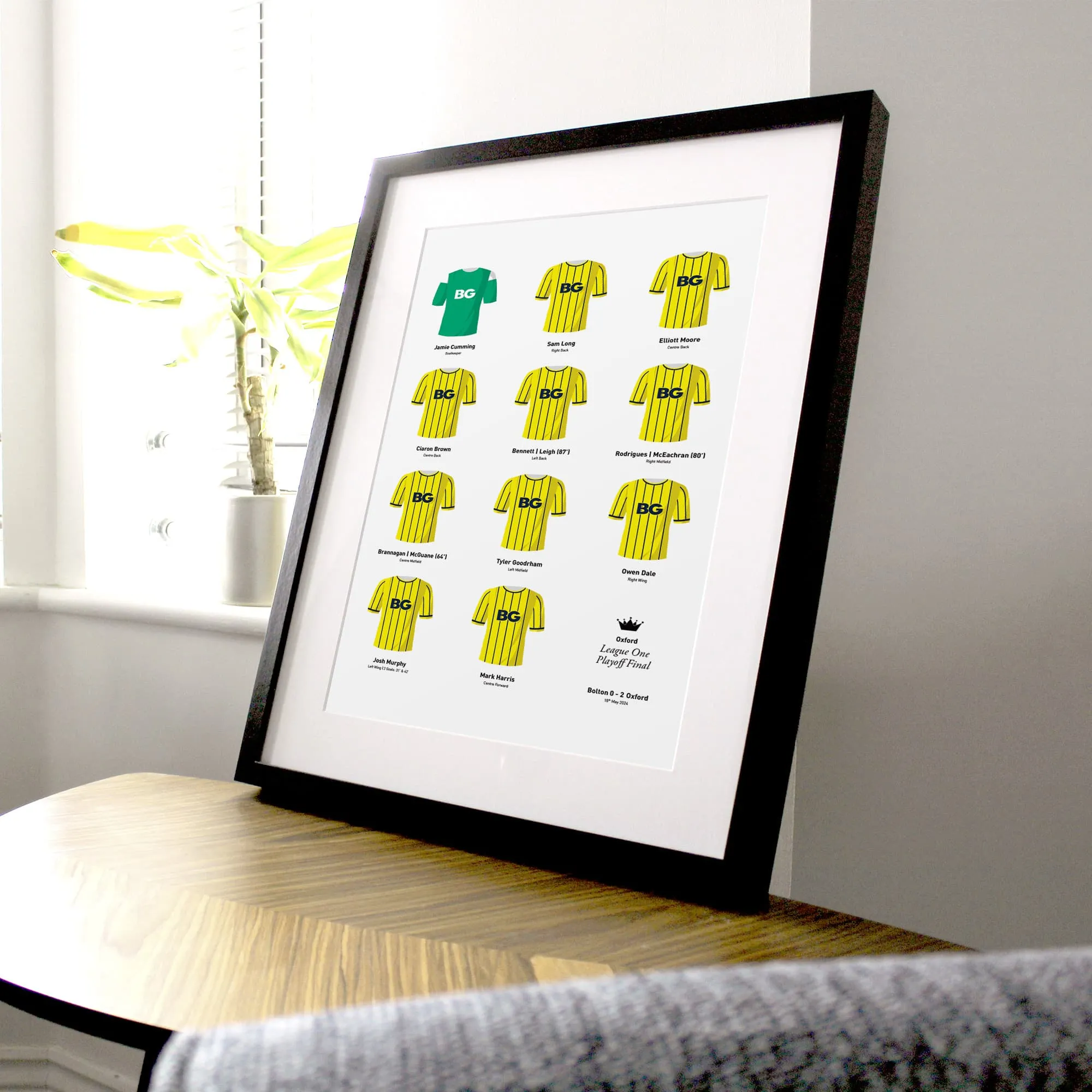 Oxford 2024 League One Playoff Winners Football Team Print