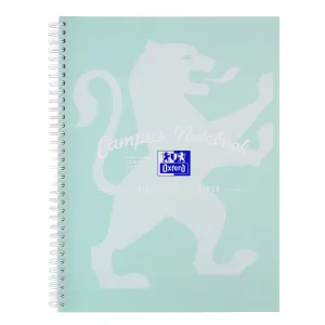 Oxford Campus Pastel Mint Green A4  Card Cover Wirebound Notebook Ruled with Margin 140 Pages