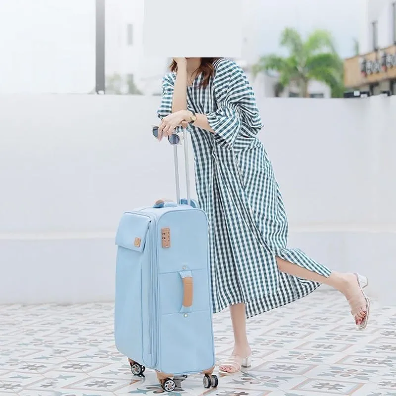 Oxford Cloth Lightweight Suitcase 20 "canvas Soft Small Pull Rod 24 Travel Case Female Universal Wheel 28 Luggage Travel Bag Luggage Sets(Color-2,24Inches 600mm)