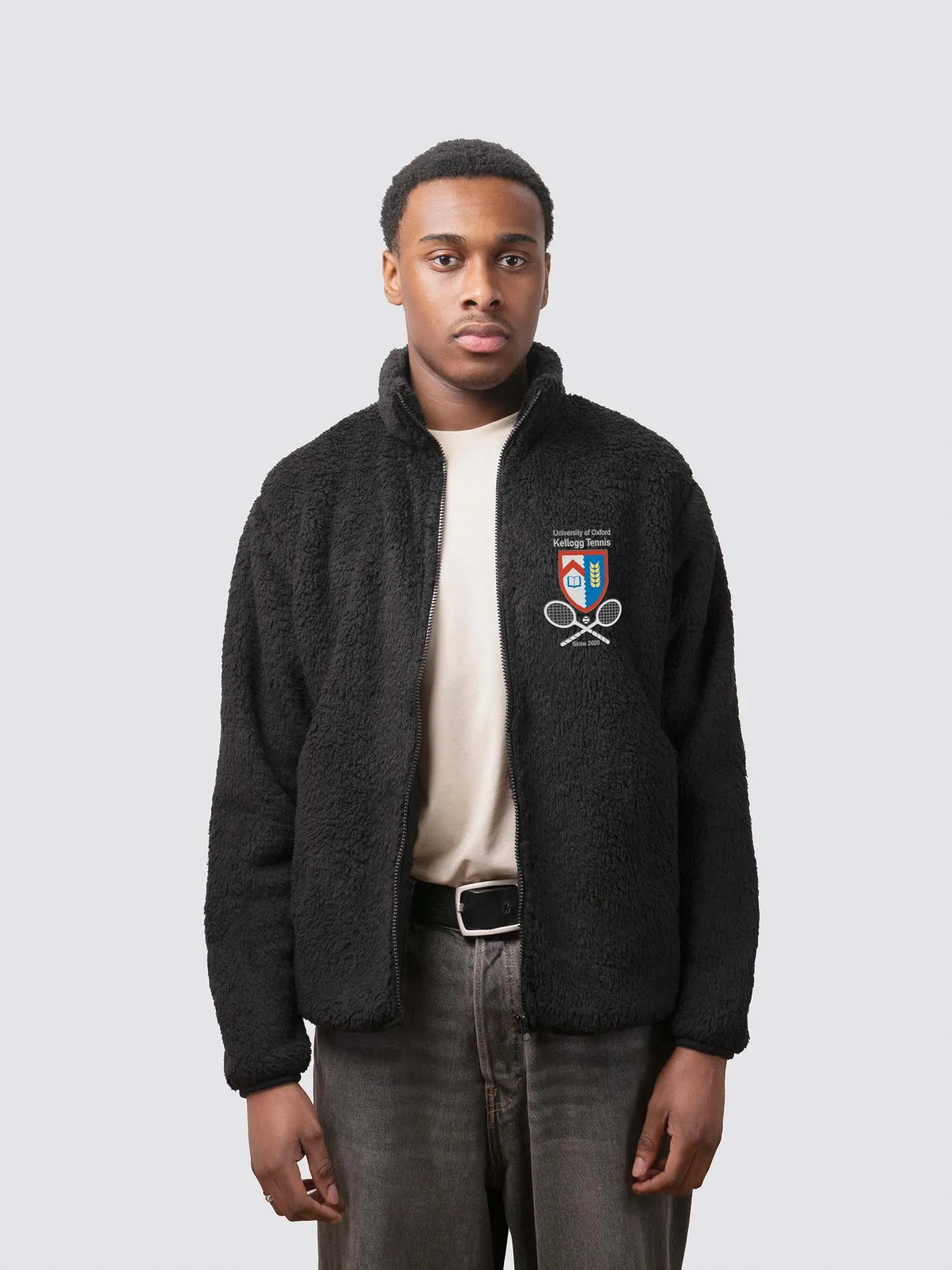 Oxford Kellogg College Tennis Club Unisex Sherpa Fleece Zipped Jacket