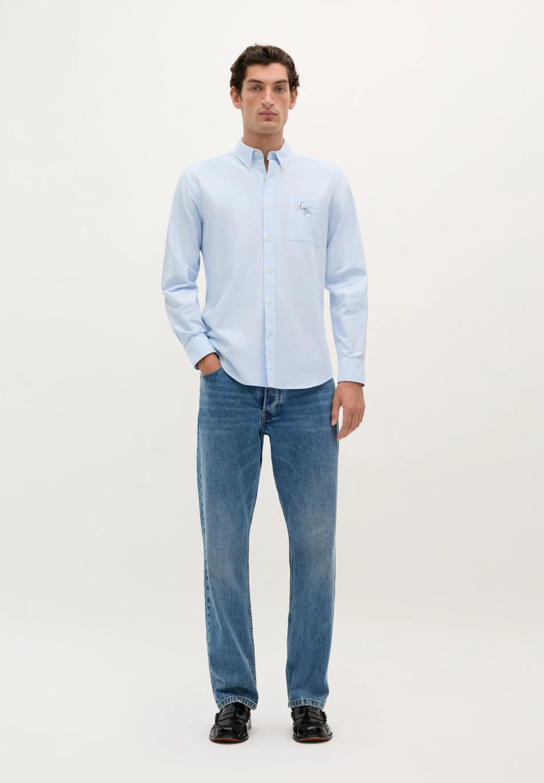 OXFORD SHIRT WITH EMBROIDERED POCKET