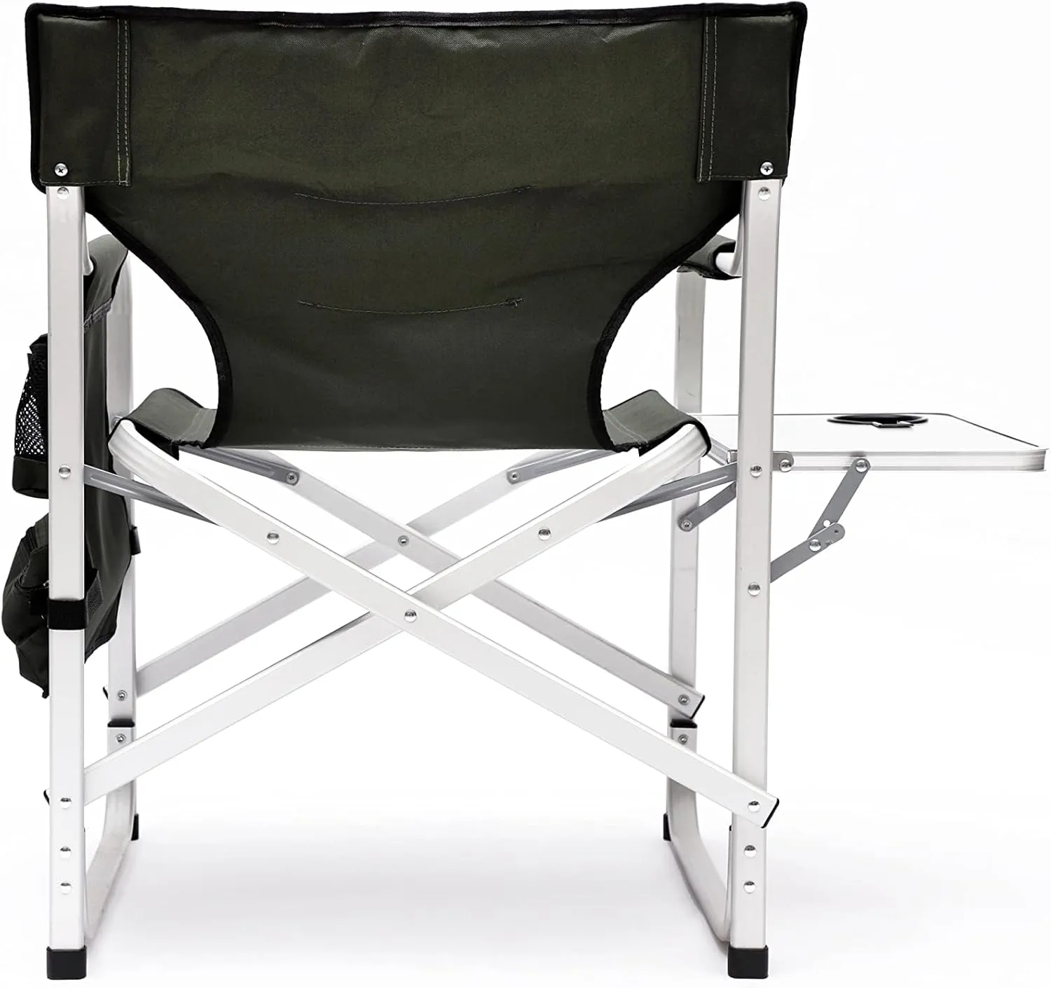 Padded Folding Outdoor Chair with Side Table and Storage Pockets,Lightweight Oversized Directors Chair for Indoor, Outdoor Camping, Picnics and Fishing (1, Green 1)