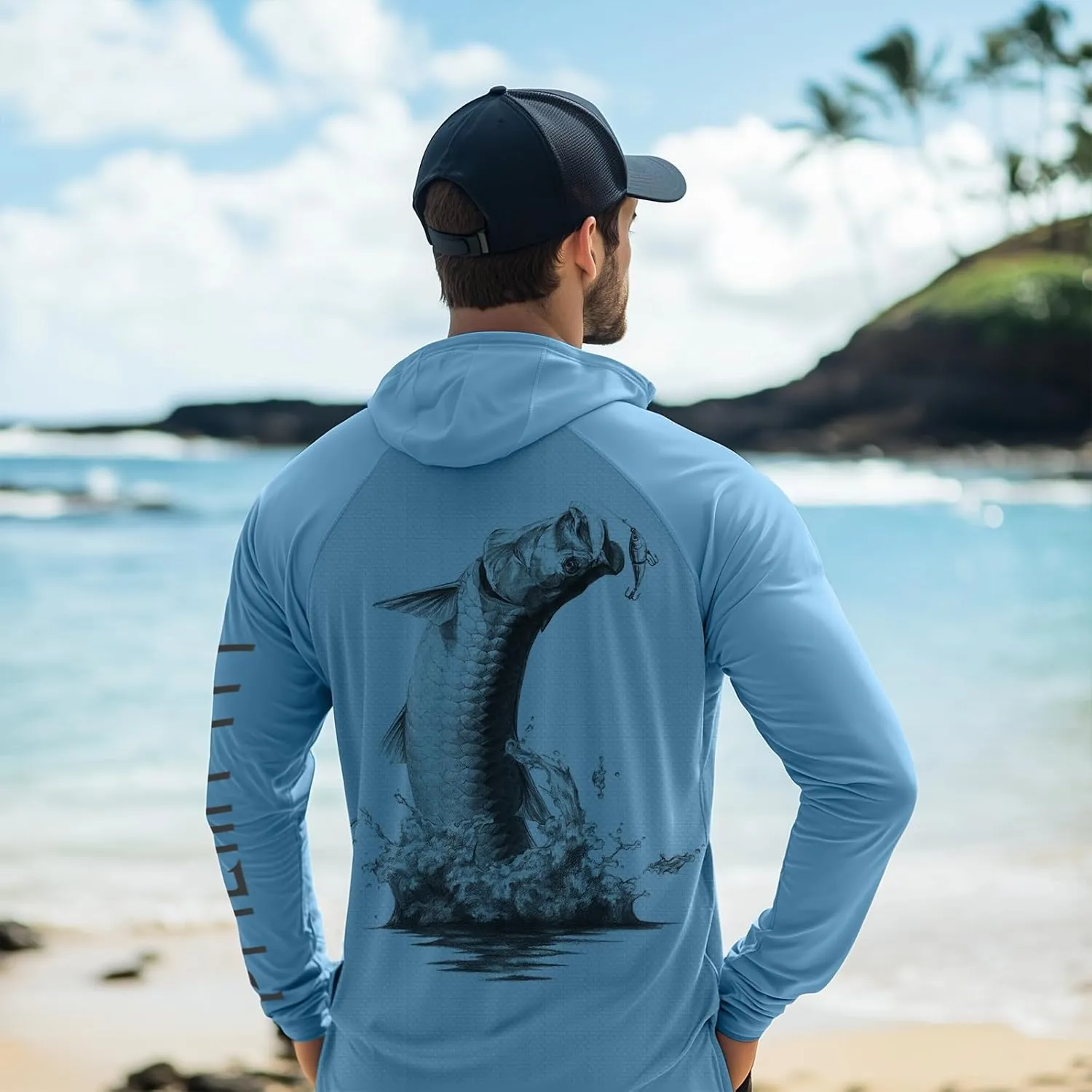 Palmyth Fishing Hoodie for Men UPF 50  Sun Protection Long Sleeve UV Shirts Breathable Quick-Dry