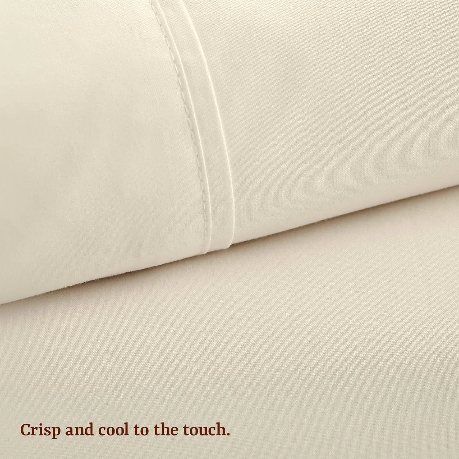 Peru Pima, King Size Bed Sheets Set, 4 Piece Bedding, 285 Thread Count, Breathable & Cooling Sheets, Percale, 100% Peruvian Pima Cotton, Ivory Solid Color