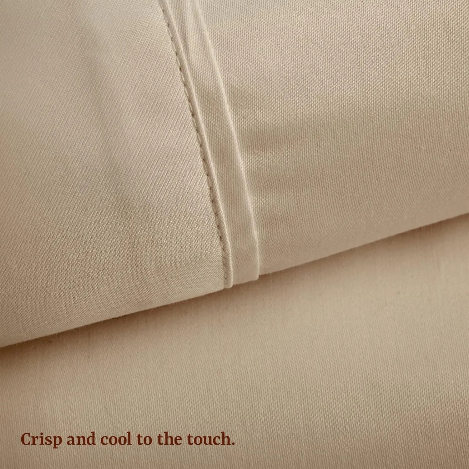 Peru Pima, King Size Bed Sheets Set, 4 Piece Bedding, 285 Thread Count, Breathable & Cooling Sheets, Percale, 100% Peruvian Pima Cotton, Latte Solid Color