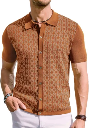 PJ PAUL JONES Men's Contrast 70s Vintage Polo Shirts Short Sleeve Knitwear