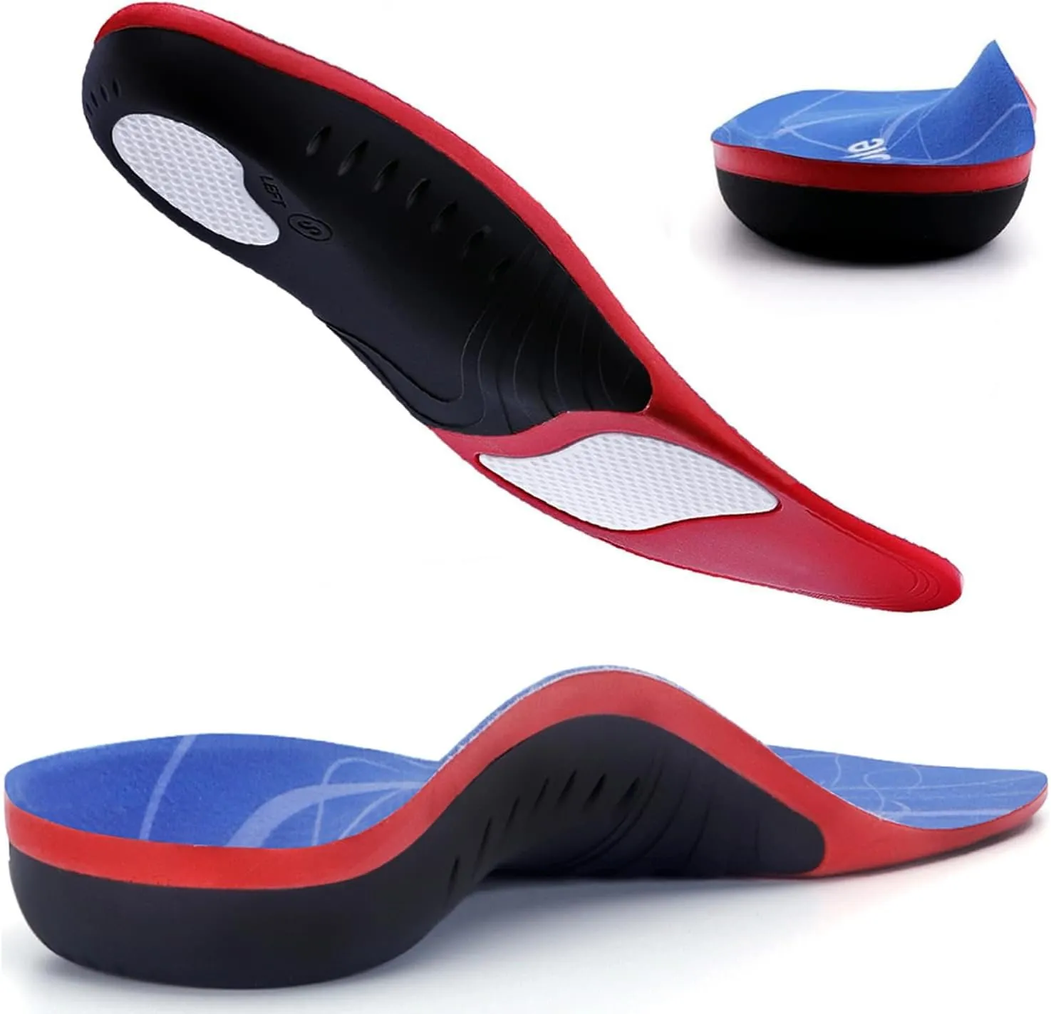 Plantar Fasciitis Insoles for Women Men Arch Support Insoles for Flat Feet, Heel Spurs & Standing All Day– Orthotics Cushioned Shoe Inserts for Work Boots, Plantar Fasciitis Relief – Gel & Memory Foam