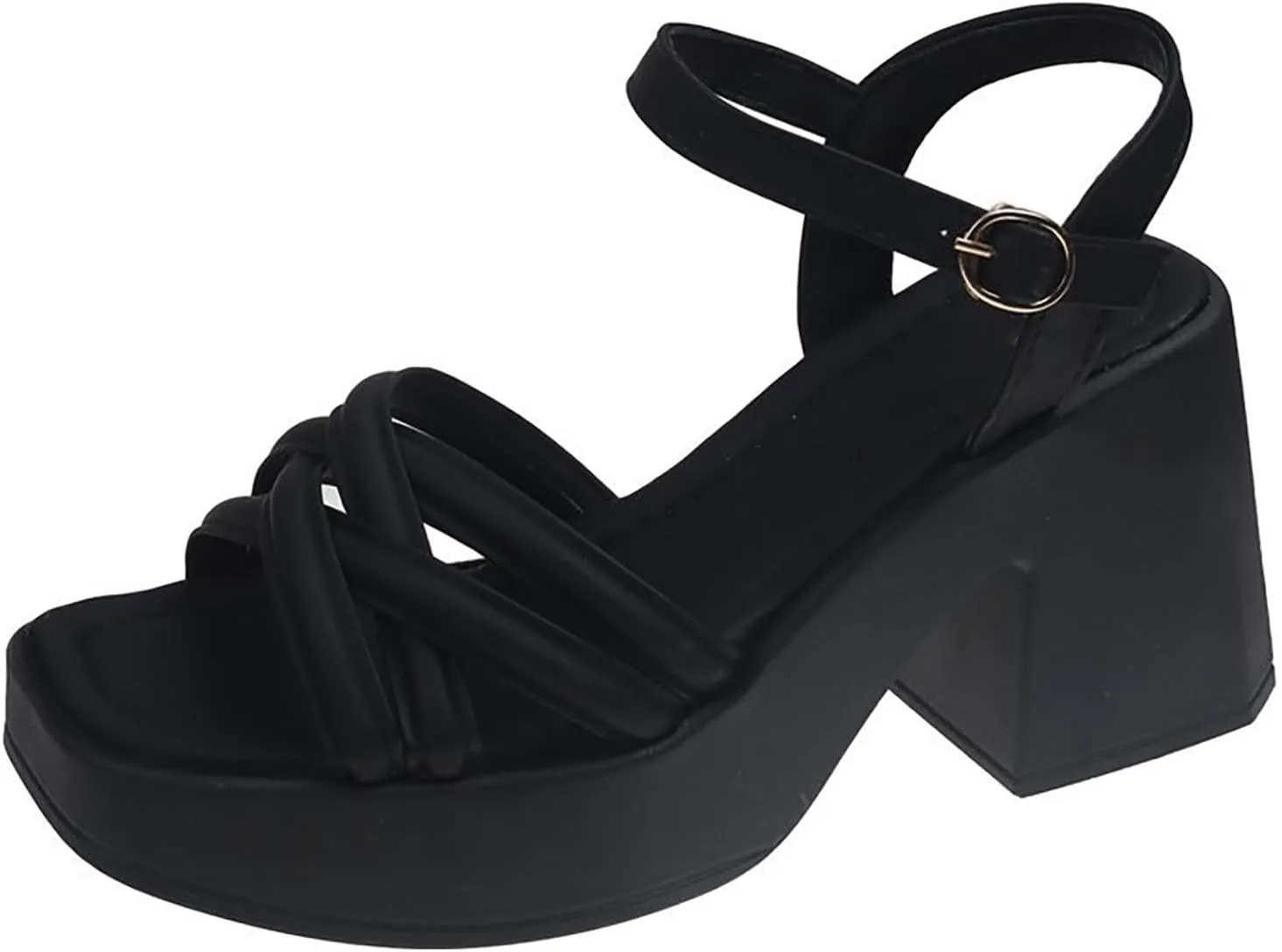 Platform Heels for Women Platform Sandals Chunky Heel Open Toe Pumps Ankle Strap Womens Wedding Party Pumps Shoes
