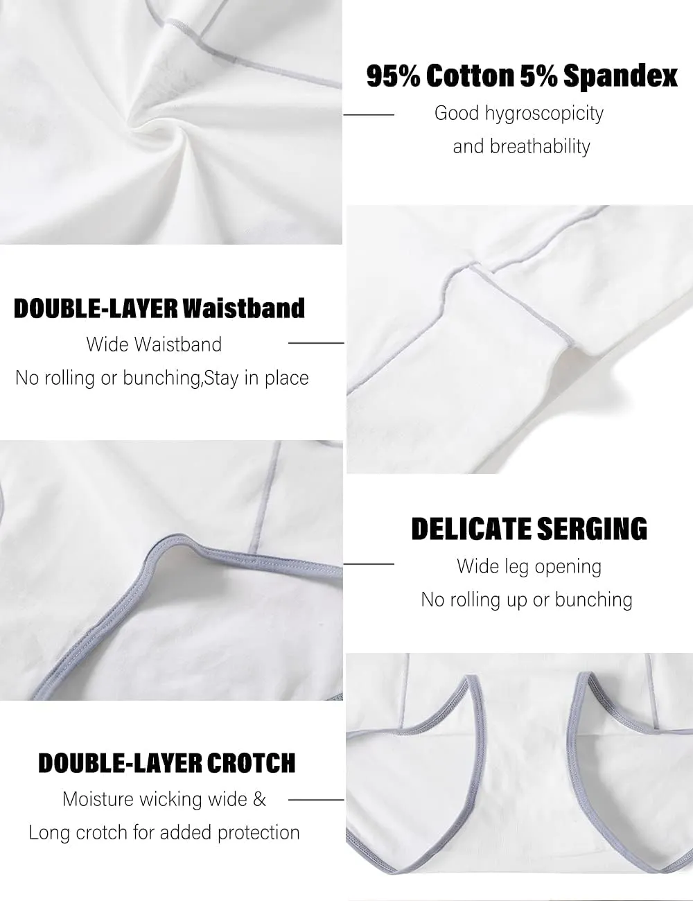 POKARLA Womens Cotton Underwear High Waist Full Coverage Briefs Soft Breathable Postpartum Panties Stretch Underpants