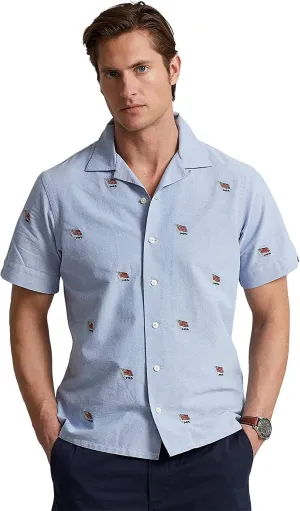 POLO RALPH LAUREN Classic Fit Flag Oxford Camp Shirt