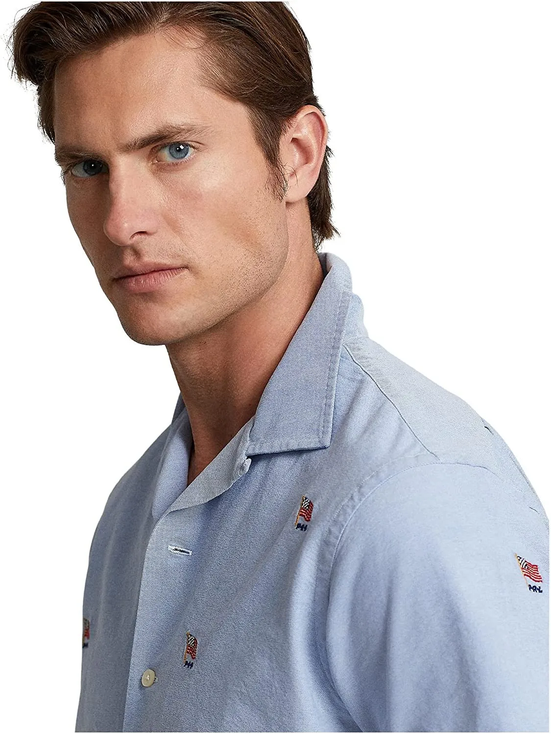 POLO RALPH LAUREN Classic Fit Flag Oxford Camp Shirt