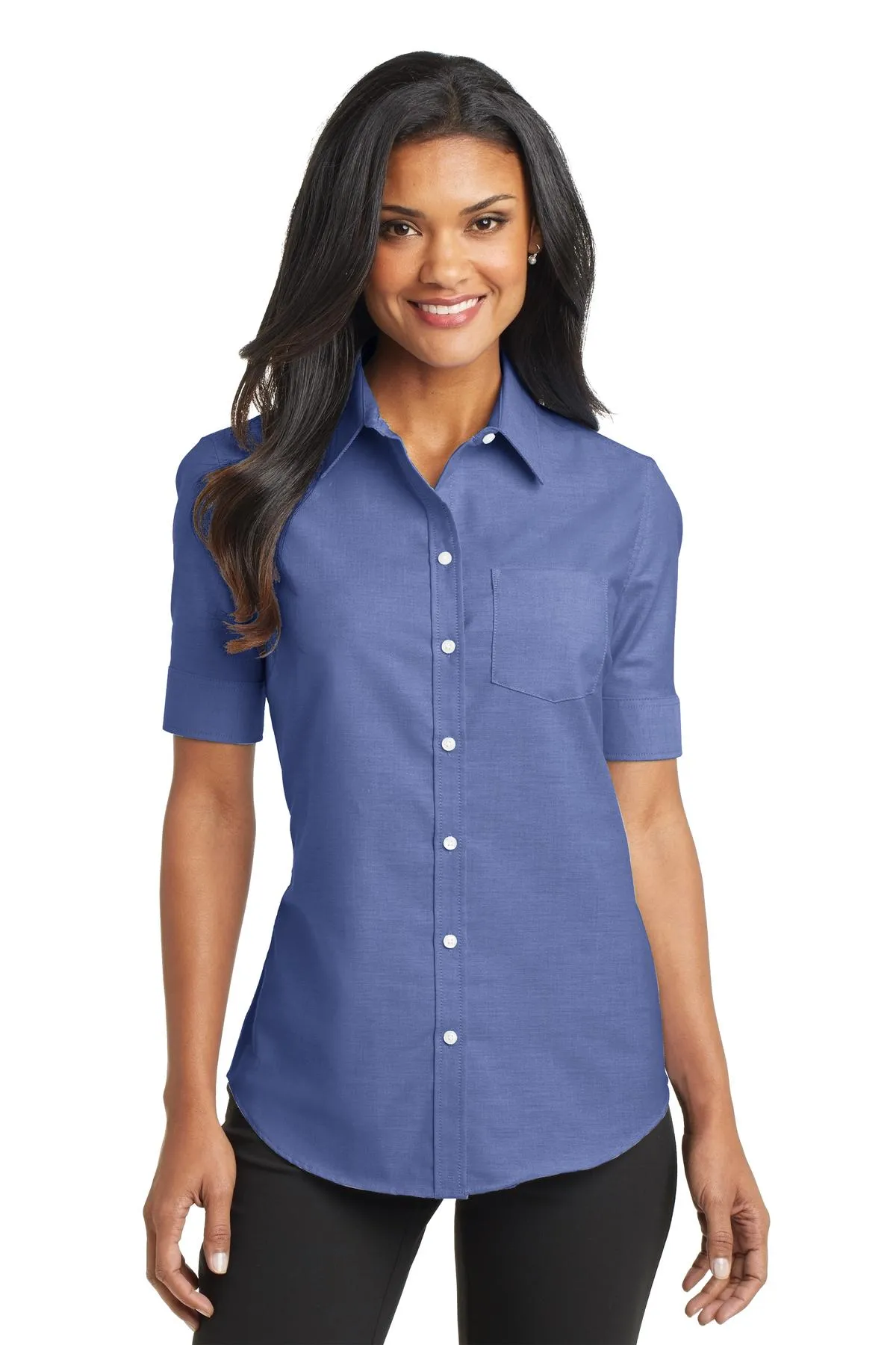 Port Authority ® Ladies Short Sleeve SuperPro „¢ Oxford Shirt. L659