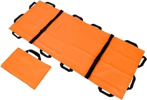 Portable Foldable Soft Stretcher, Household 12 Handles Oxford Cloth Emergency Rescue Stretcher, with Handbag,Orange,Orange