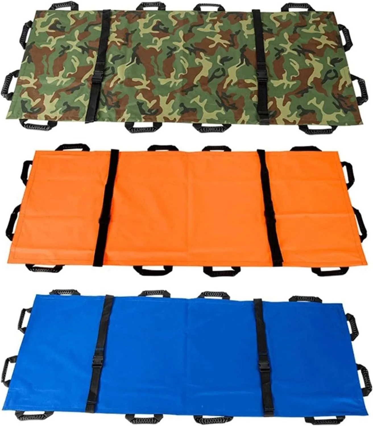 Portable Foldable Soft Stretcher, Household 12 Handles Oxford Cloth Emergency Rescue Stretcher, with Handbag,Orange,Orange