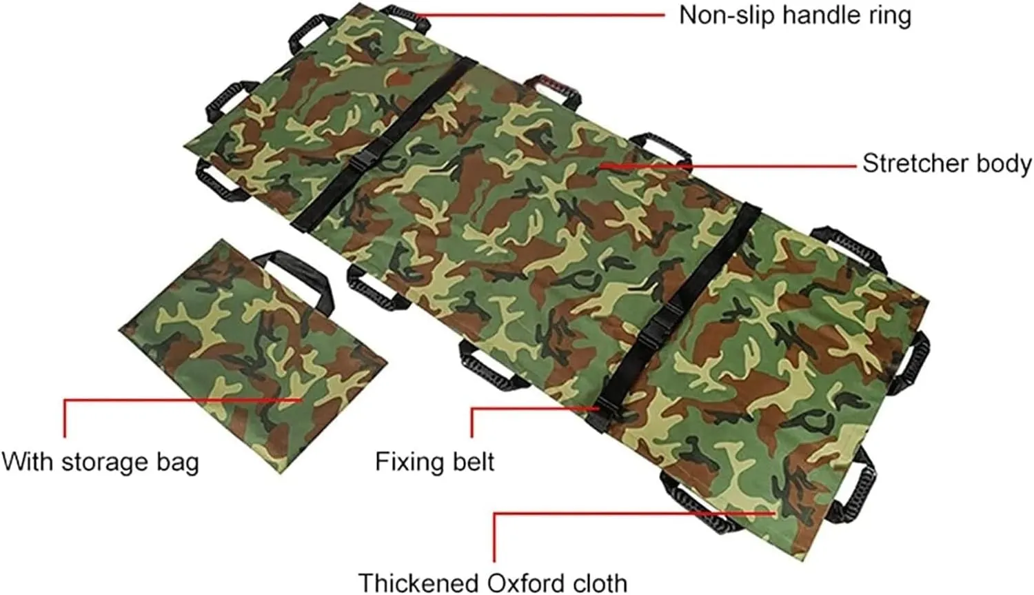 Portable Foldable Soft Stretcher, Household 12 Handles Oxford Cloth Emergency Rescue Stretcher, with Handbag,Orange,Orange