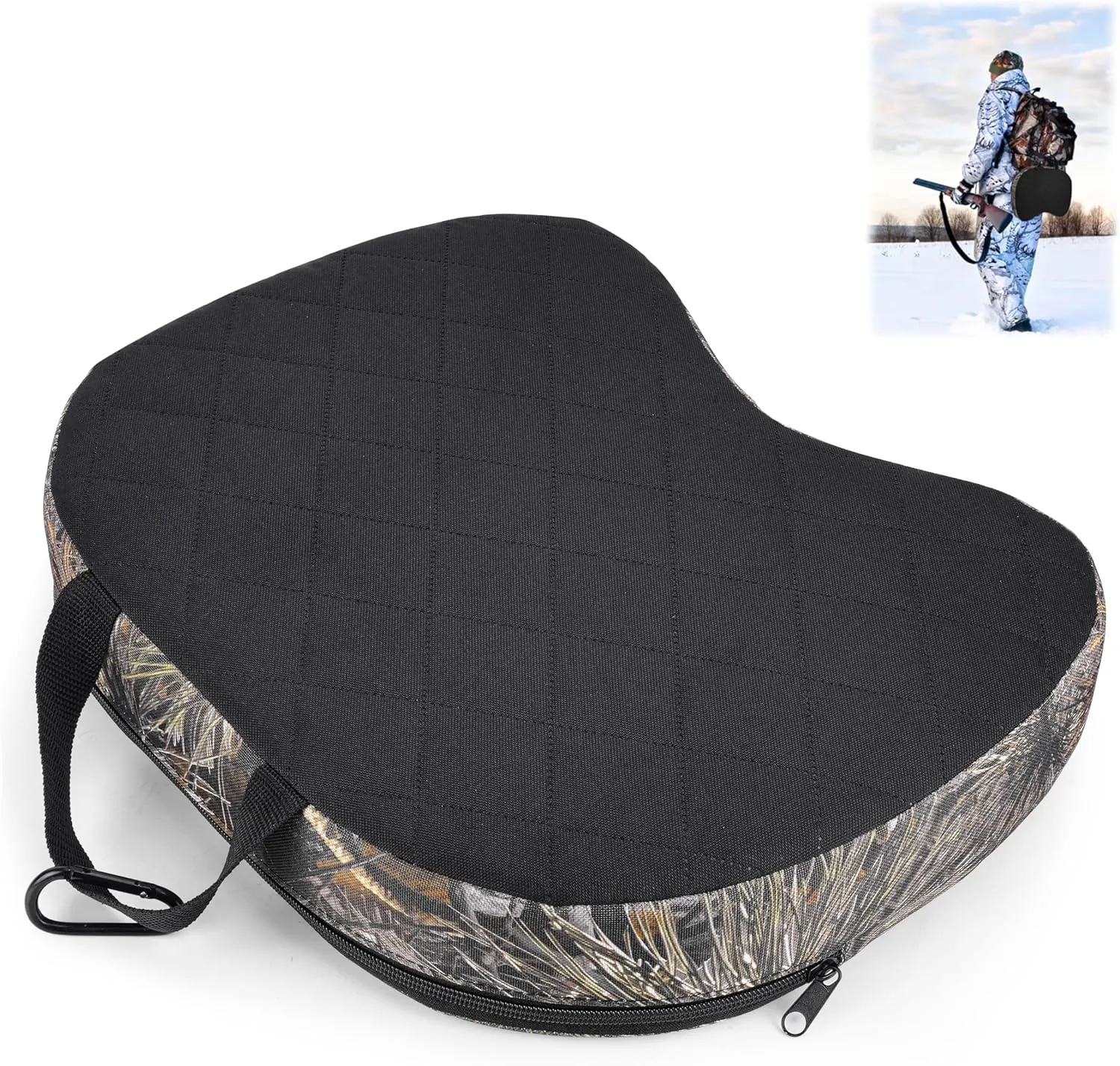 Portable Hunting Seat Cushion, 11.4 x 15.7 x 2.8in Thickening Lightweight Outdoor Cushion, Waterproof Sponge Dirty Proof Pad for Hunting, Camping, Stadium, Outdoor Sports, Fishing