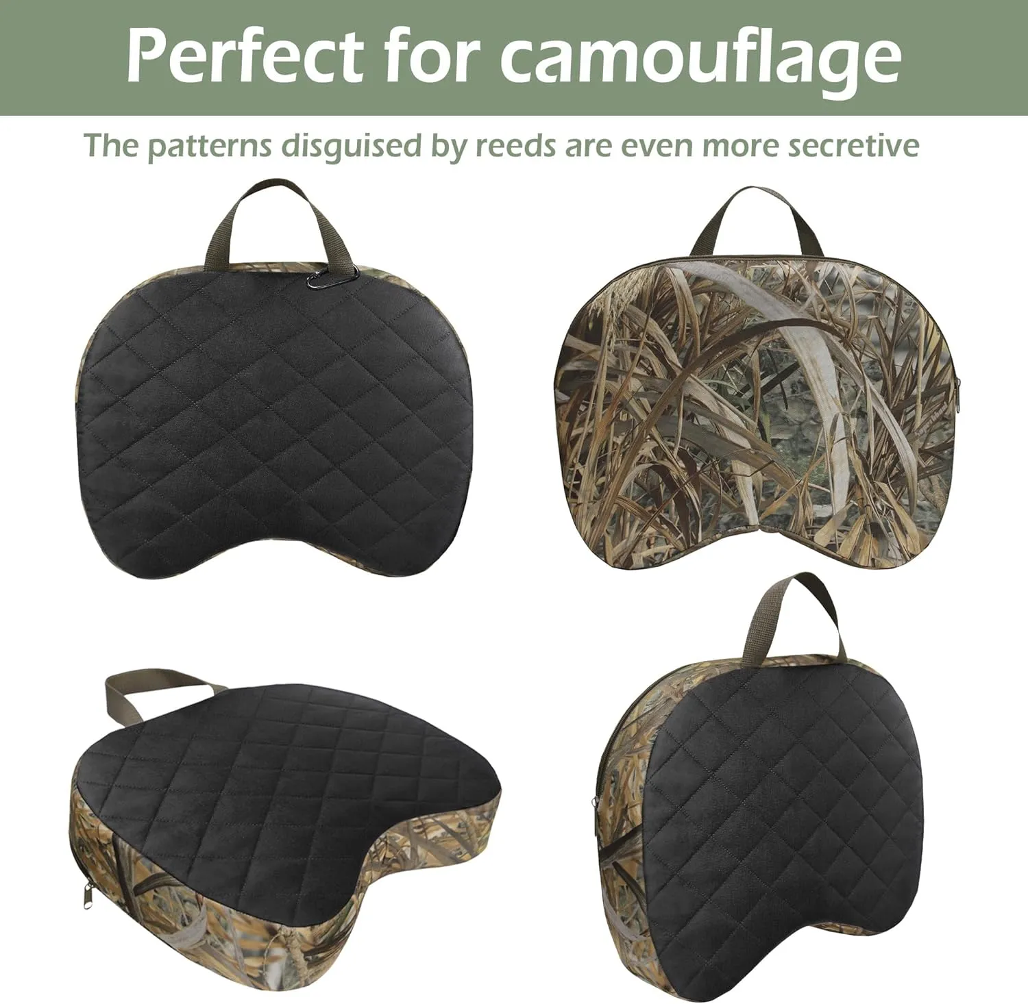 Portable Hunting Seat Cushion, 11.4 x 15.7 x 2.8in Thickening Lightweight Outdoor Cushion, Waterproof Sponge Dirty Proof Pad for Hunting, Camping, Stadium, Outdoor Sports, Fishing