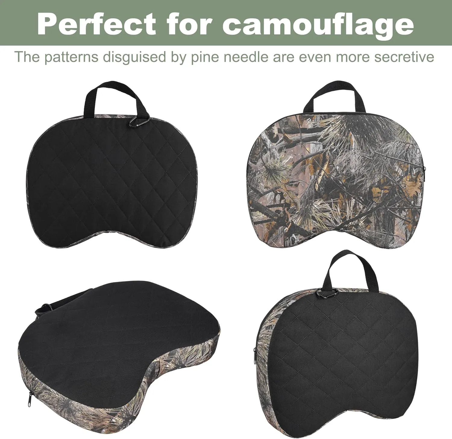 Portable Hunting Seat Cushion, 11.4 x 15.7 x 2.8in Thickening Lightweight Outdoor Cushion, Waterproof Sponge Dirty Proof Pad for Hunting, Camping, Stadium, Outdoor Sports, Fishing
