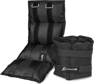 ProsourceFit Ankle/Wrist and Arm/Leg Weights Set of 2, Adjustable Strap 1 lb-5 lb, Adjustable Weight 15 lb, 10 lb, 7 lb for Men and Women