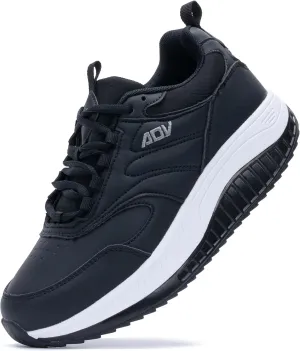 QAUPPE Womens Walking Shoes with Arch Support Wide Plantar Fasciitis Sneakers Tennis for Foot Pain Relief