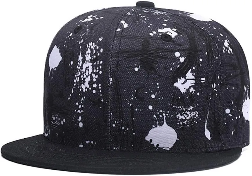 Quanhaigou Adjustable Snapback Hat for Men Women,Unisex Hip Hop Baseball Cap Flat Bill Brim Dad Hats