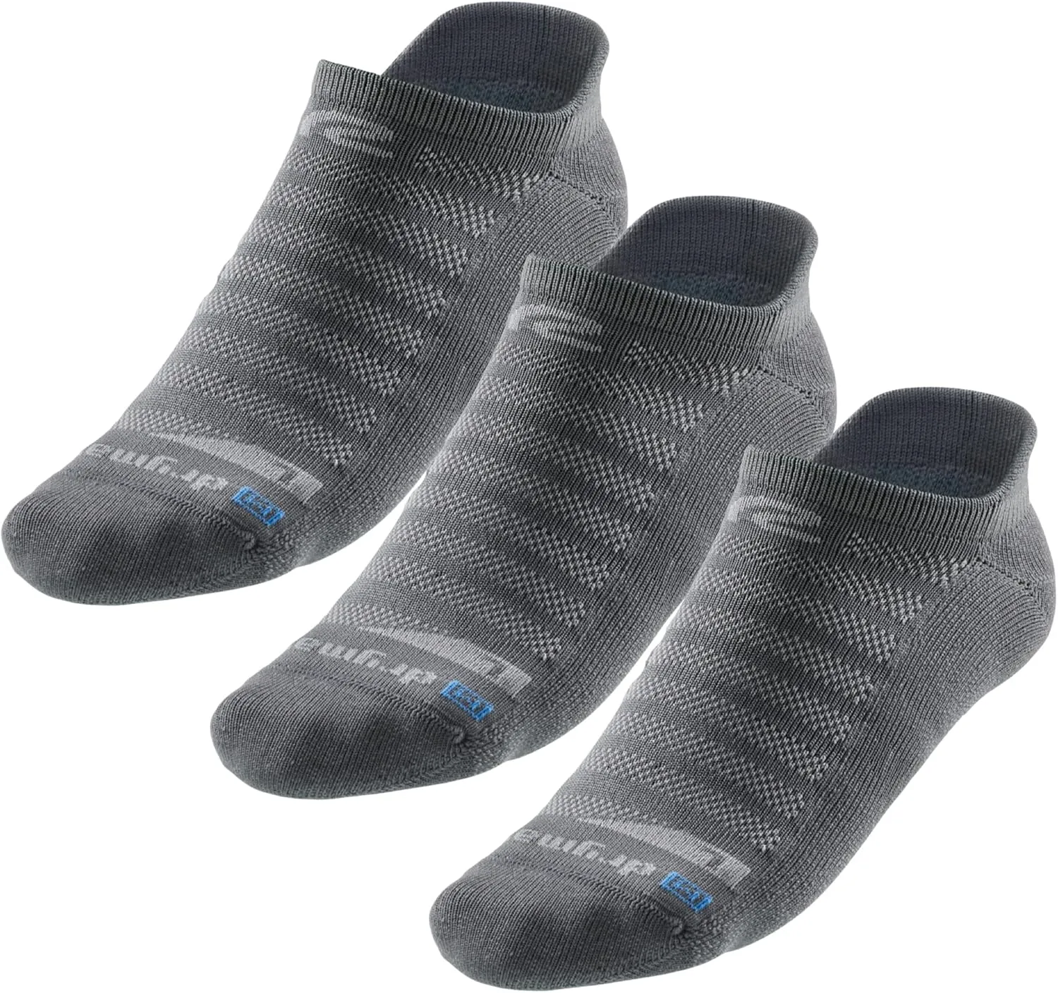 R-Gear Drymax No Show Running Socks For Men and Women, Light Cushion | Breathable, Moisture Control & Anti Blister | S, Grey, 3 Pack