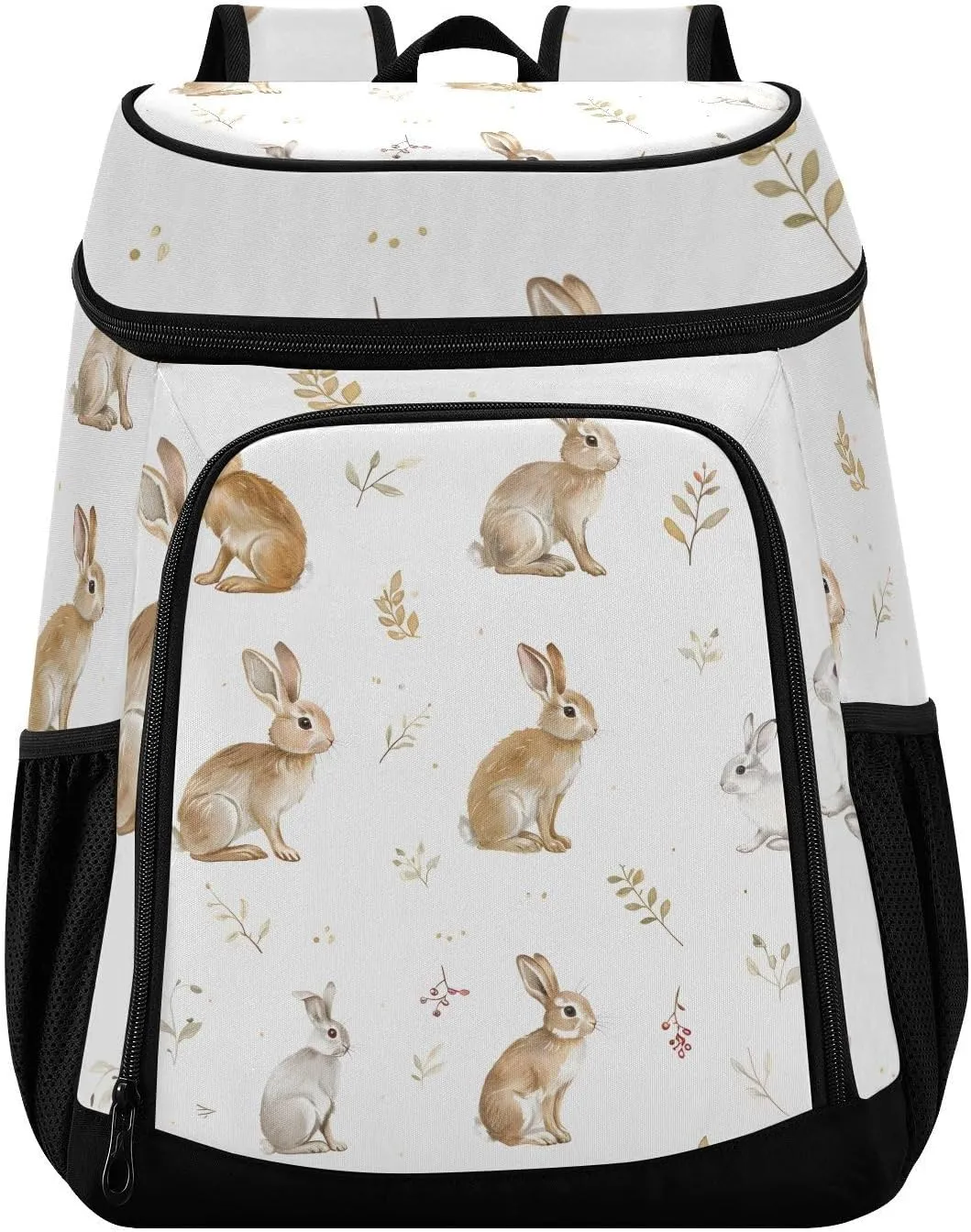 Rabbit Forest Animal Leaf Cooler Backpack Cooler Insulated Leak Proof Lunch Backpack 36 Cans Waterproof Soft for Men Women Picnic Hiking Camping Beach