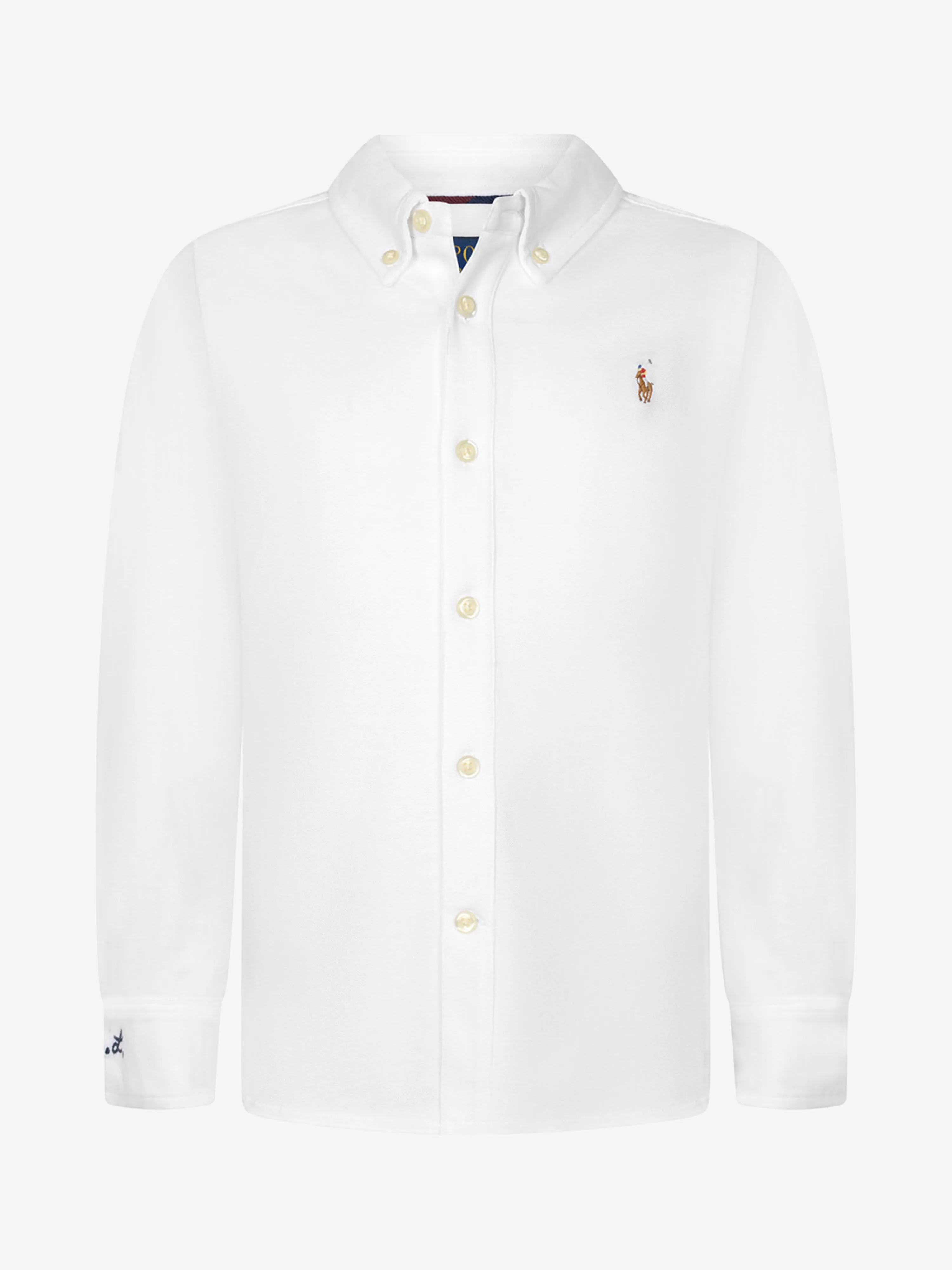Ralph Lauren Boys White Cotton Pique Oxford Shirt
