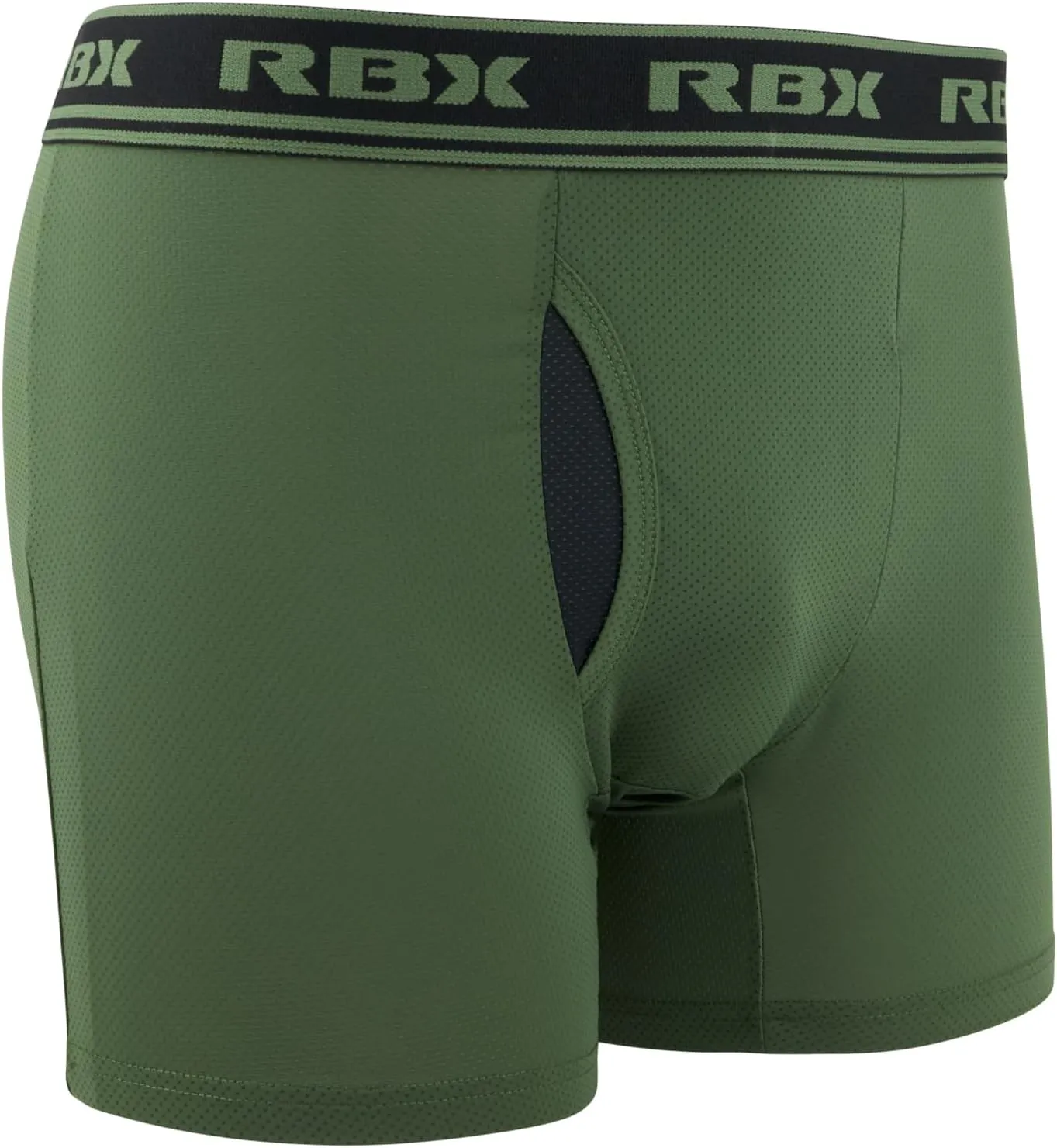 RBX Active Men's Boxer Briefs with Fly, Performance Mesh Quick Drying Underwear for Men 4-Pack Premium Mesh Boxers