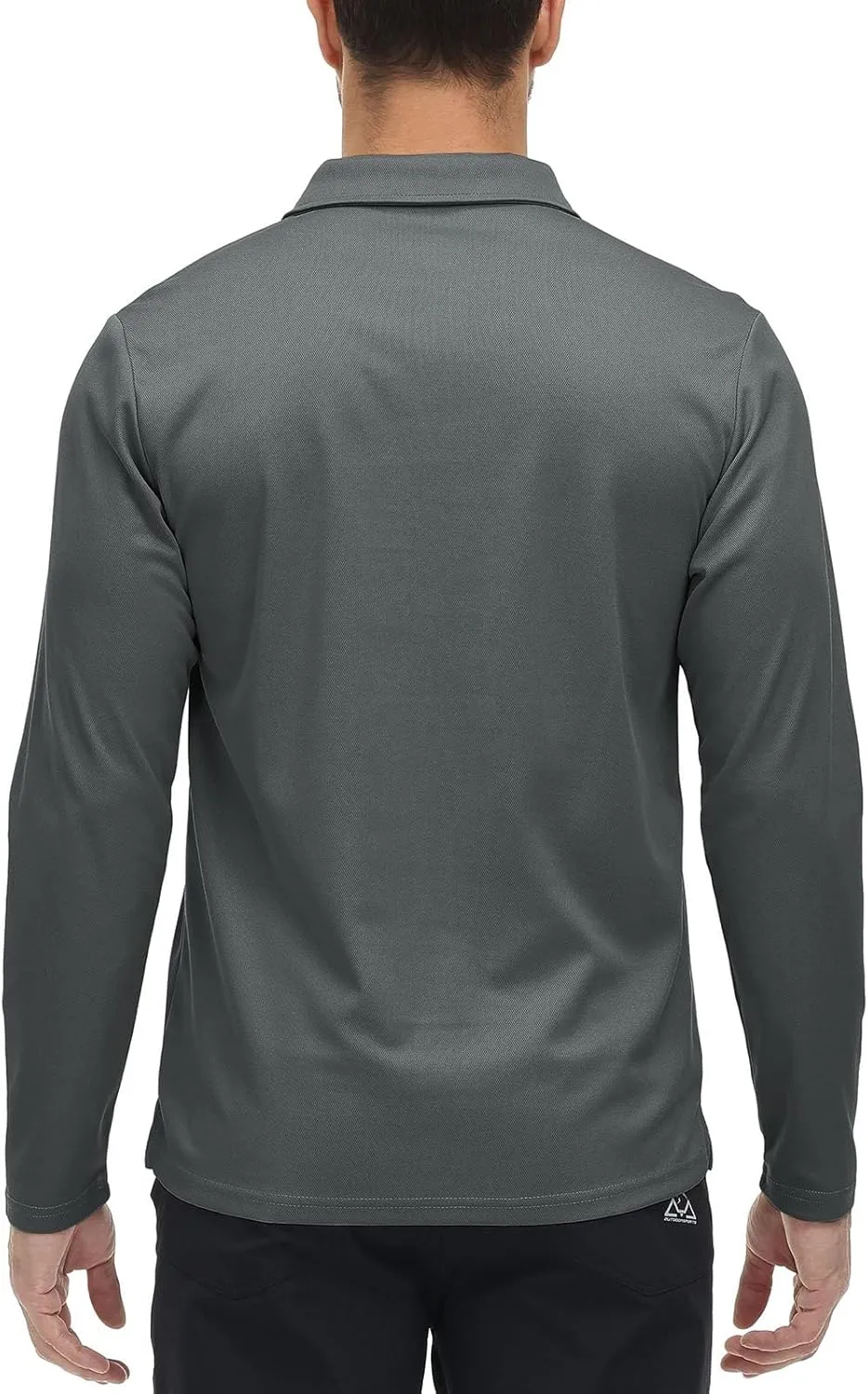 Rdruko Men's Polo with Pocket Long Sleeve Quick Dry Outdoor Golf Pullover Collared T-Shirt