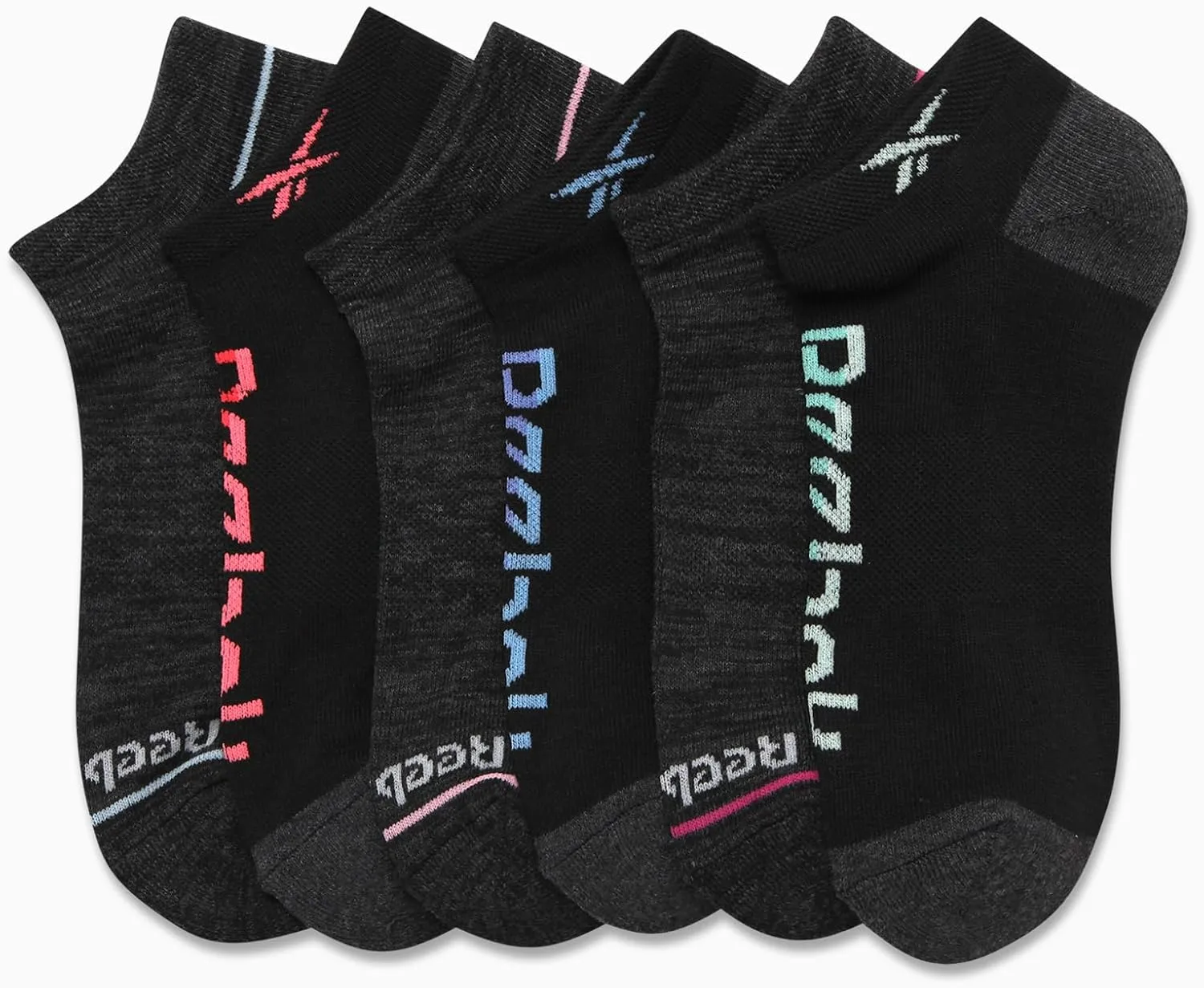 Reebok Womens Low Cut Socks - 6 Pack Cushioned Performance Stretch Moisture Wicking Athletic No Show Socks for Women (4-10)