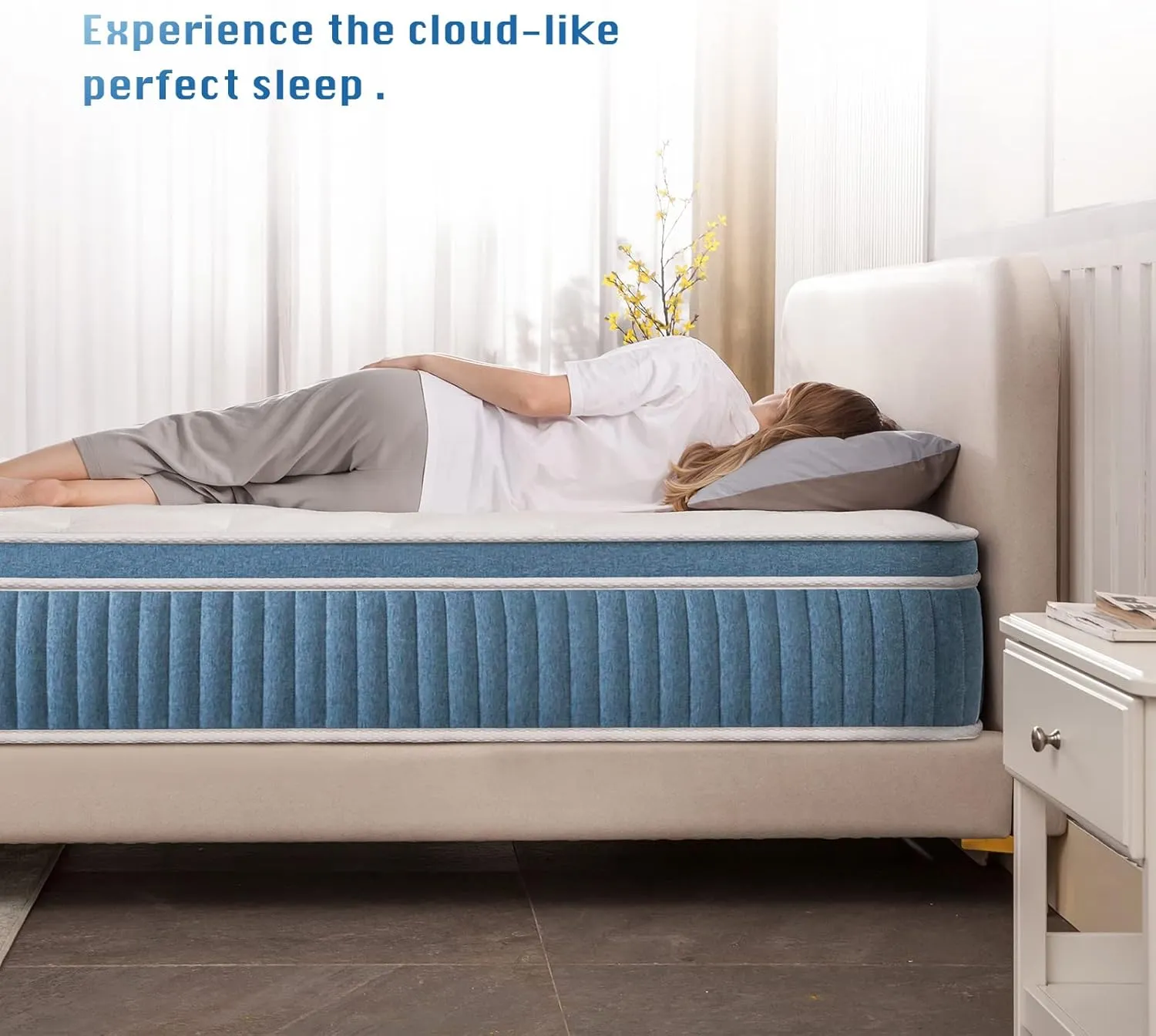 Rimensy Full Mattress, 12 Inch Hybrid Mattress in a Box, Gel Memory Foam Mattress, Individually Wrapped Pocket Coils Innerspring Mattress, Support & Pressure Relief, Medium Firm Feel