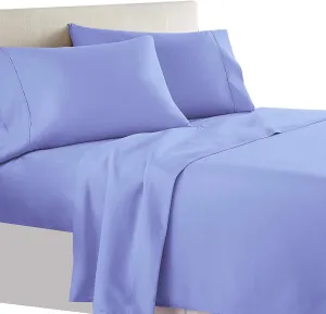 Royal Tradition Solid 550-Thread-Count, 100-Percent Cotton King Bed Sheets Set, Periwinkle