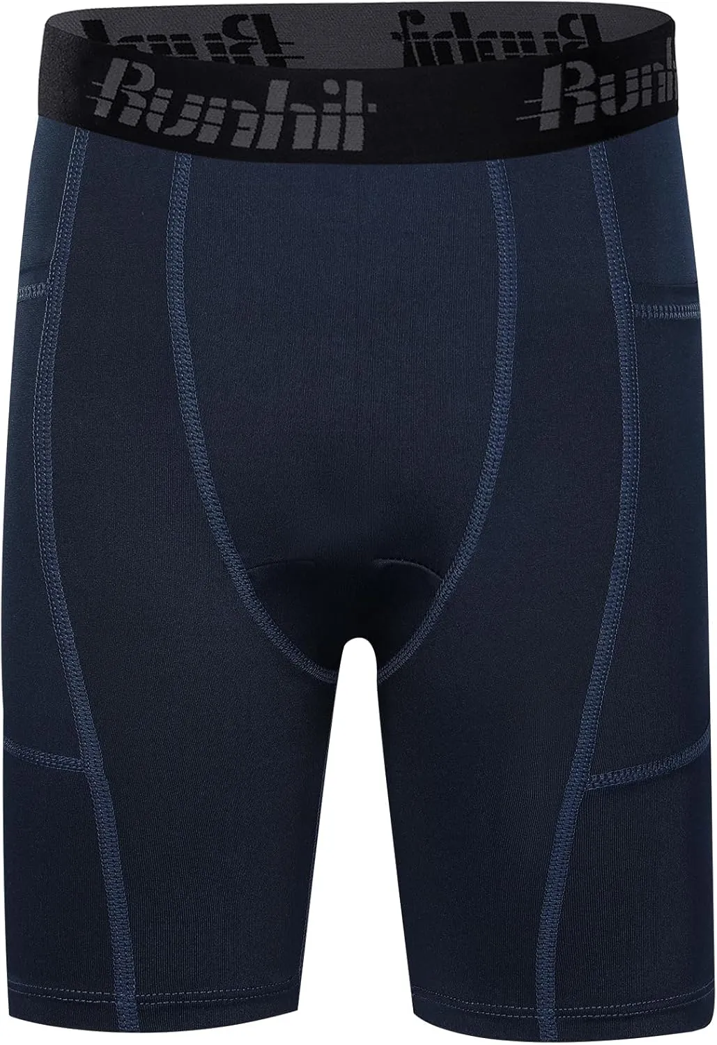 Runhit Youth Boys' Compression Shorts,Boys Performance Athletic Base Layers Underwear Sports Shorts Side Pocket