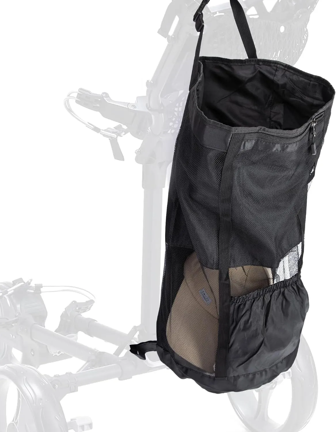 RunNico Golf Push Cart Storage Bag, Golf Carts Extension Bag, Golf Push-Pull Cart Backside Net Mesh Organizer for Outside Sporting Storage